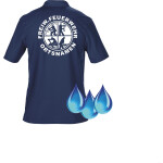 Funzionale-Polo blu navy con negativem Logo, FREIW. FEUERWEHR e nome del luogo