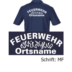 Funktions-Polo navy, Schrift "MF" (Flammen in...