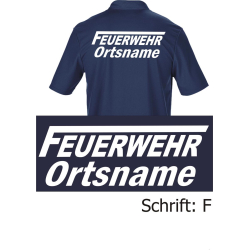 Funktions-Polo navy, Schrift "F" mit Ortsnamen