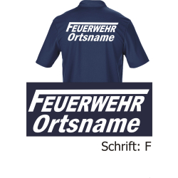 Functional-Polo navy, font "F" with place-name