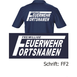 Funktions-Polo navy, Schrift &quot;FF2&quot; (grosses F...