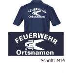 Functional-Polo navy, font "M14" (Spreizer) with place-name