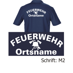 Funktions-Polo navy, Schrift &quot;M2&quot; (FW-Helm) mit...