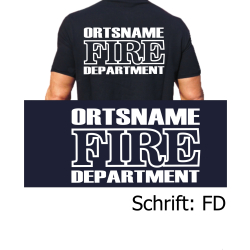 Polo font &quot;FD&quot; (Fire Department) with place-name