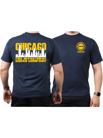 CHICAGO FIRE Dept. Squad Skyline bicolor, blu navy T-Shirt