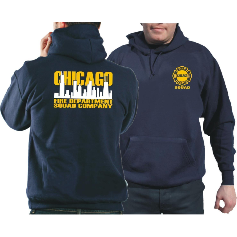 Sweat à Capuche Chicago Fire Department – Bleu Marine – Confort Ultime & Style Pompiers Authentique