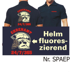 Polo navy, MSA-Helm (fluoreszierend), EHRENAMT + 24/7/365...