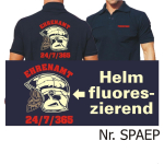 Polo navy, MSA-Helm (fluoreszierend), EHRENAMT + 24/7/365 in rot