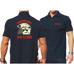 Polo navy, MSA-Helm (fluoreszierend), EHRENAMT + 24/7/365 in rot
