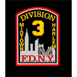 Polo black, New York City Fire Dept. Divison 3, Midtown-Uptown-Harlem, L