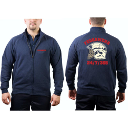 Sweat jacket navy, MSA-Helm (fluorescent), FEUERWEHR +...