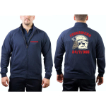 Sweat jacket navy, MSA-Helm (fluorescent), FEUERWEHR + 24/7/365 in red