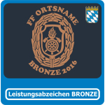 T-Shirt achievement badge Bayern Stufe 1 (BRONZE) with FF place-name