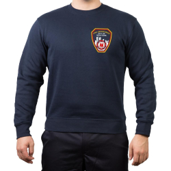 Sweat blu navy, New York City Fire Dept., Brustlogo e Outline-font