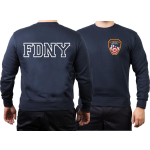 Sweat blu navy, New York City Fire Dept., Brustlogo e Outline-font