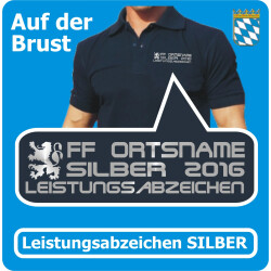 T-Shirt badge de réussite Bayern argent Nr3 avec AGT/FF nom de lieu