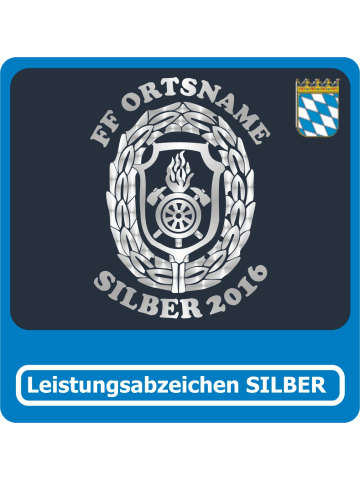 T-Shirt badge de réussite Bayern Stufe 2 (argent) avec FF nom de lieu