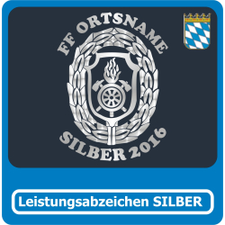 T-Shirt badge de réussite Bayern Stufe 2 (argent) avec FF nom de lieu