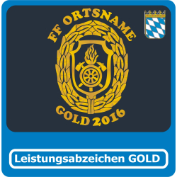 T-Shirt distintivo di successo Bayern Stufe 3 (GOLD) con FF nome del luogo