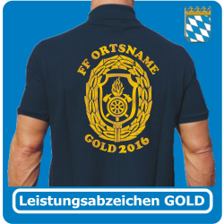 T-Shirt achievement badge Bayern Stufe 3 (GOLD) with FF place-name
