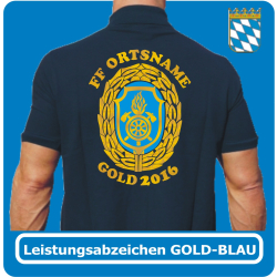 T-ShirtInsignia de logro Bayern Stufe 4 (GOLD-BLAU) con FF ponga su nombre