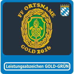 T-Shirt achievement badge Bayern Stufe 5 (GOLD-GR&Uuml;N)...