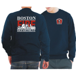 Sweat navy, Boston Fire Dept. mit Boston-Skyline (rot/weiß)