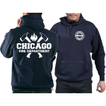 CHICAGO FIRE Dept. axes and flames, azul marino Hoodie