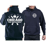 CHICAGO FIRE Dept. axes and flames, marin Hoodie