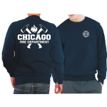 CHICAGO FIRE Dept. axes and flames, blu navy Sweat