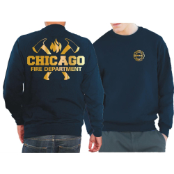 CHICAGO FIRE Dept. axes and flames, GOLD edition, blu...