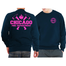 CHICAGO FIRE Dept. axes and flames neonpink, navy Sweat