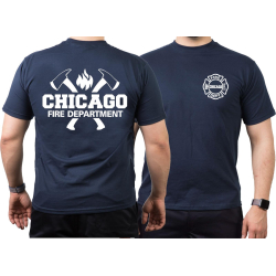 CHICAGO FIRE Dept. axes and flames, marin T-Shirt