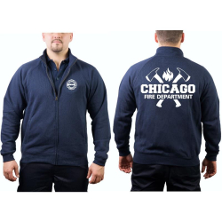 CHICAGO FIRE Dept. Sweat jacket navy, with axes and...