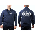 CHICAGO FIRE Dept. Sweatjacke navy, mit Äxten und Standard-Emblem, silber Edition