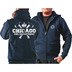 CHICAGO FIRE Dept. Chaqueta con capucha azul marino, con...