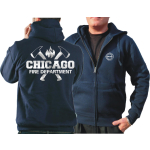 CHICAGO FIRE Dept. Veste à capuche marin, avec axes et Standard-Emblem, argent Edition