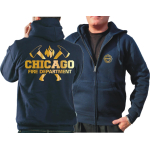 CHICAGO FIRE Dept. Kapuzenjacke navy, mit Äxten und Standard-Emblem, gold