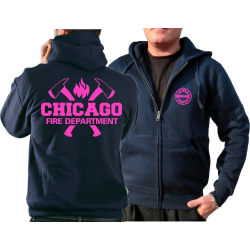 CHICAGO FIRE Dept. Hooded jacket navy, with axes and...