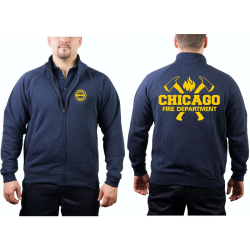 CHICAGO FIRE Dept. Sweat jacket navy, with axes and...