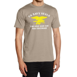 T-Shirt khaki, blu navy SEAL (Sea - Air Land) zweifarbig