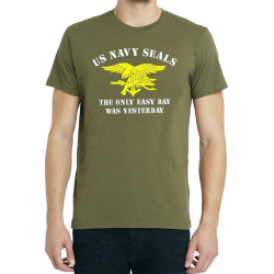 T-Shirt olive, blu navy SEAL (Sea - Air Land) zweifarbig