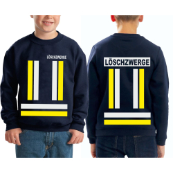 Kinder-Sweat navy, L&Ouml;SCHZWERGE with yellow and...