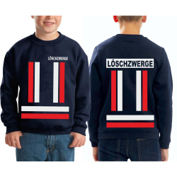 Kinder-Sweat navy, L&Ouml;SCHZWERGE with red and silver...