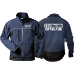 WorkSoftshelljacket navy, FEUERWEHR (reflective), beidseitig font "G" with place-name