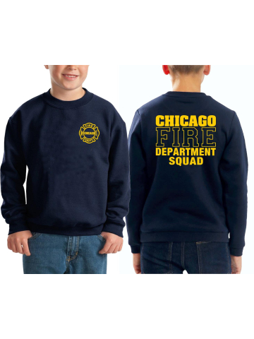 Kinder-Sweat navy, CHICAGO FIRE DEPT.SQUAD, in yellow