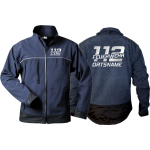 Veste WorkSoftshell marin, police de caractère "OZ" (112 Feuerwehr) avec nom de lieu