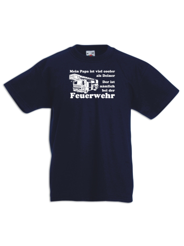 Kinder-T-Shirt azul marino, Meen Papa ist viel cooler als Deiner (blanco) 104 (3-4 Jahre) S