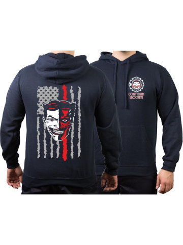 Hoodie navy, Coney Island EMS, Brooklyn, (silver/white/red)