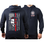 Hoodie navy, Coney Island EMS, Brooklyn, (silber/weiß/rot)